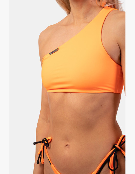 NEBBIA Bandeau Bikini Swimsuit One Shoulder (Top) Orange