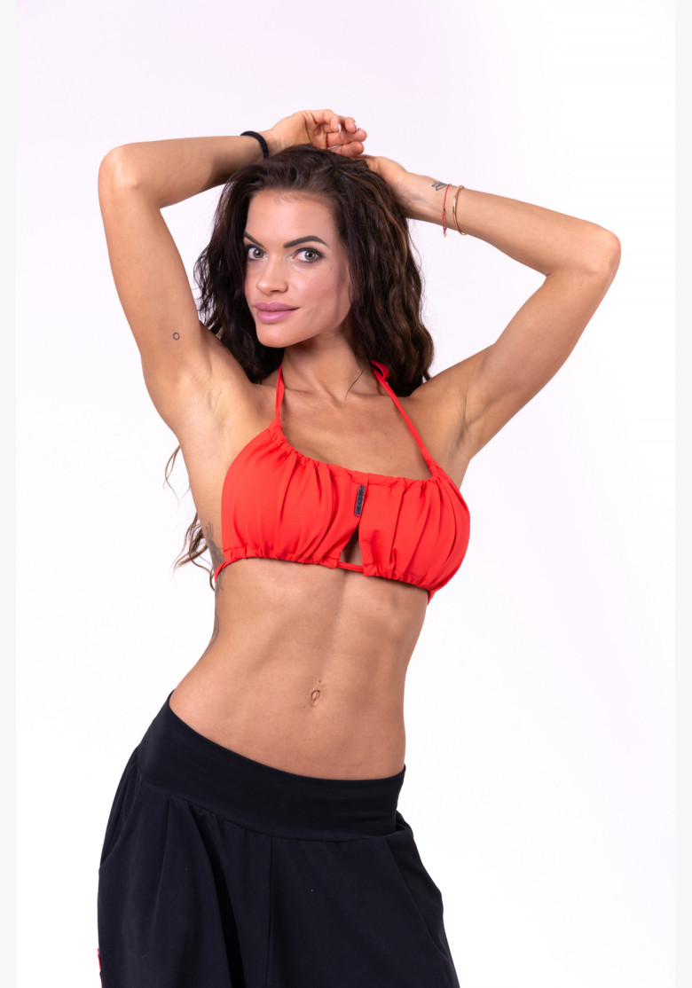 NEBBIA Bikini top with pleats (top) red