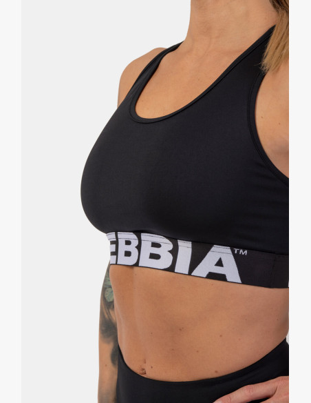 NEBBIA Sports bra with cross back cut black