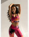 The Tulip bra has a unique pink design with tulips and hearts. 