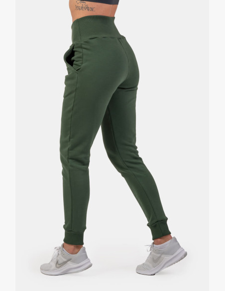 NEBBIA High waisted sweatpants "Feeling Good" green