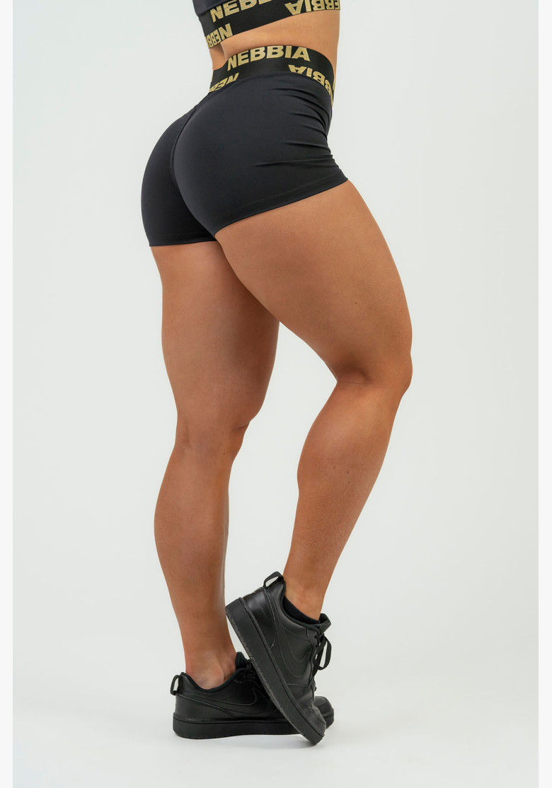 NEBBIA Women's high waisted compression shorts NEBBIA INTENSE Leg Day gold