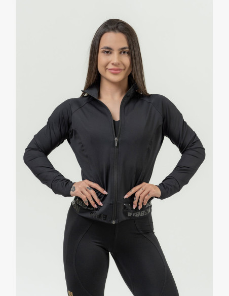 NEBBIA Women's zip-up hoodie NEBBIA INTENSE Warm-Up black