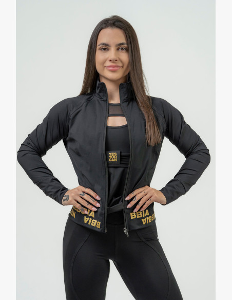 NEBBIA Women's zip-up hoodie NEBBIA INTENSE Warm-Up gold