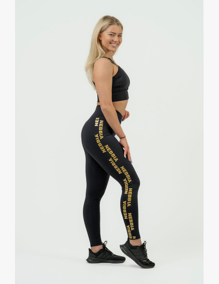 NEBBIA Women's high waisted leggings NEBBIA INTENSE Iconic gold
