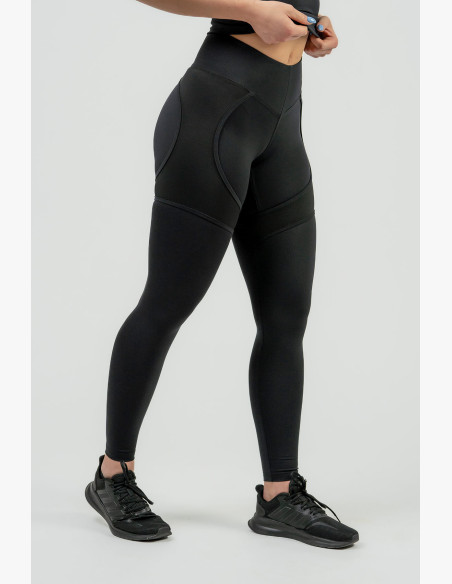 NEBBIA Women's sports leggings with mesh NEBBIA INTENSE Mesh black