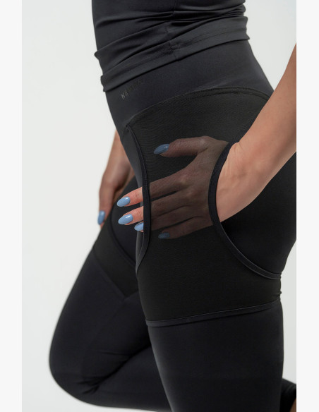 NEBBIA Women's sports leggings with mesh NEBBIA INTENSE Mesh black
