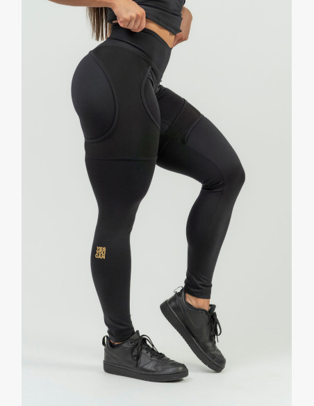 NEBBIA Women's sports leggings with mesh NEBBIA INTENSE Mesh gold