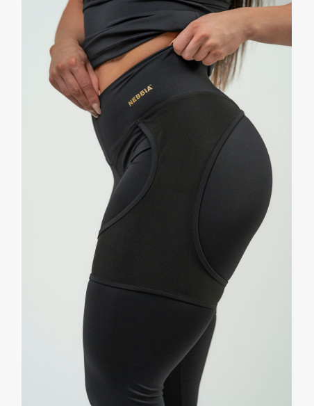 NEBBIA Women's sports leggings with mesh NEBBIA INTENSE Mesh gold