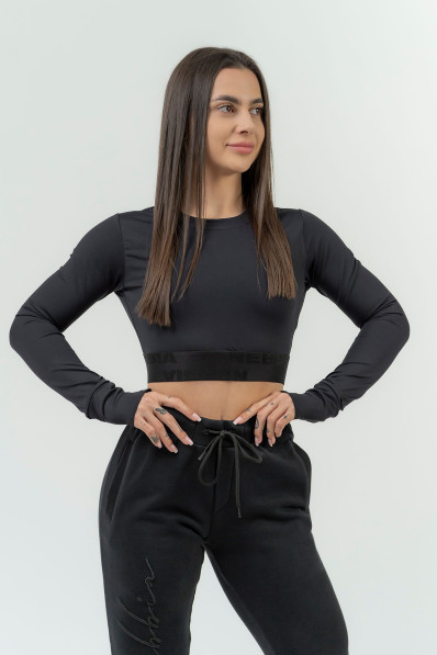 NEBBIA Women's crop top with long sleeves NEBBIA INTENSE...