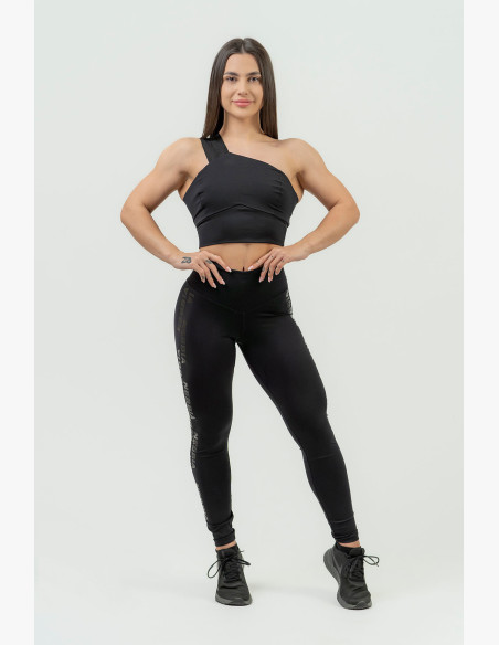 NEBBIA Women's sports bra with high support NEBBIA INTENSE Asymmetric black