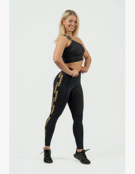 NEBBIA Women's sports bra with high support NEBBIA INTENSE Asymmetric gold