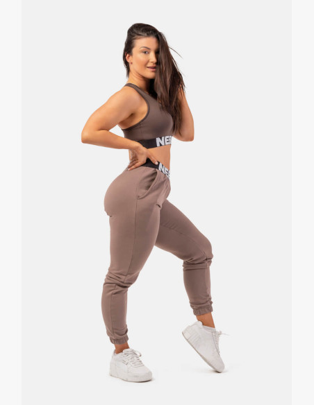 NEBBIA Sweatpants Iconic with NEBBIA elastic waistband brown