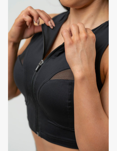 NEBBIA Women's crop top with high support NEBBIA INTENSE Mesh black