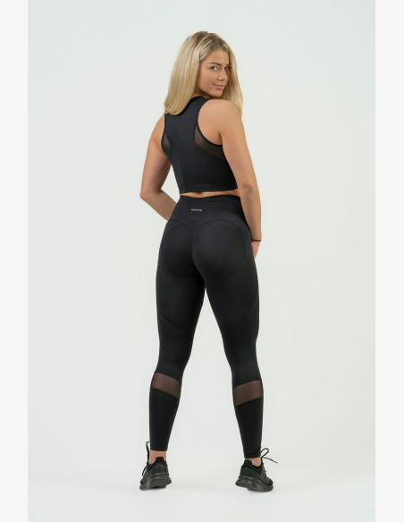 NEBBIA Women's crop top with high support NEBBIA INTENSE Mesh black