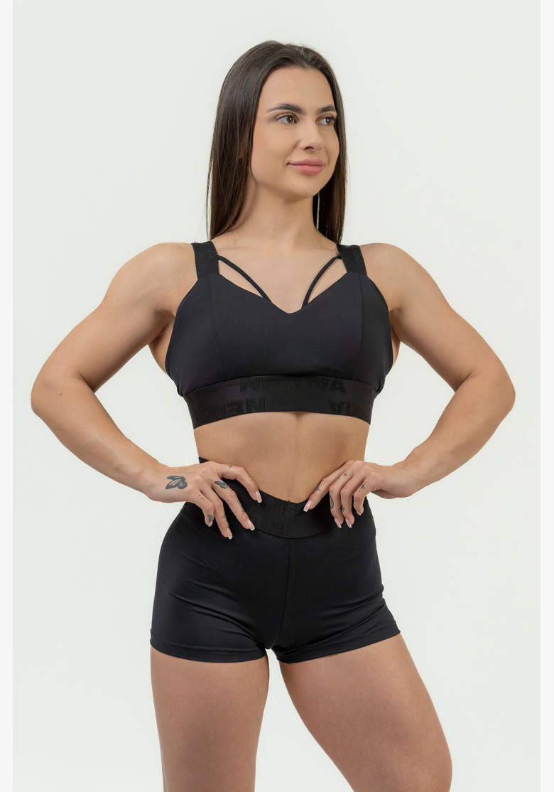NEBBIA Women's reinforced sports bra NEBBIA INTENSE Iconic black