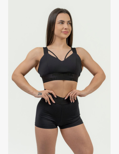 NEBBIA Women's reinforced sports bra NEBBIA INTENSE Iconic black