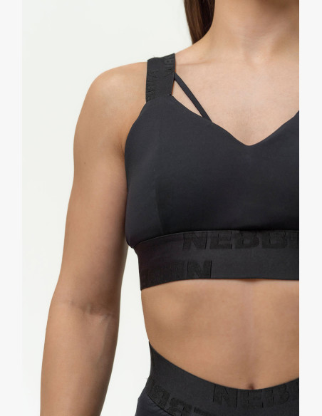 NEBBIA Women's reinforced sports bra NEBBIA INTENSE Iconic black
