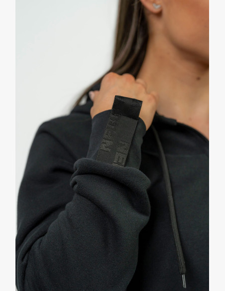 NEBBIA Women's sports hoodie NEBBIA INTENSE Signature black