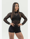 You like to exercise and live an active life. Then this women's top is just for you. This long-sleeved top with mesh fabric ventilates pleasantly when exercising.