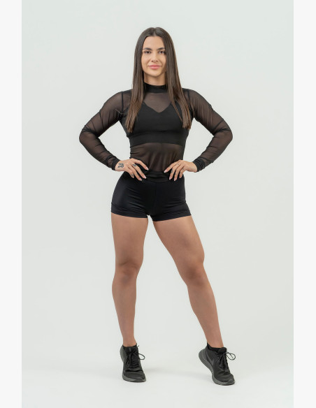 NEBBIA Women's long sleeve top NEBBIA INTENSE Sheer gold