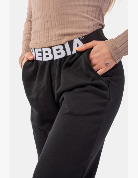 NEBBIA Sweatpants Iconic with NEBBIA elastic waistband black