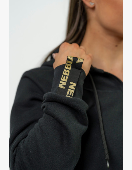 NEBBIA Women's sports hoodie NEBBIA INTENSE Signature gold