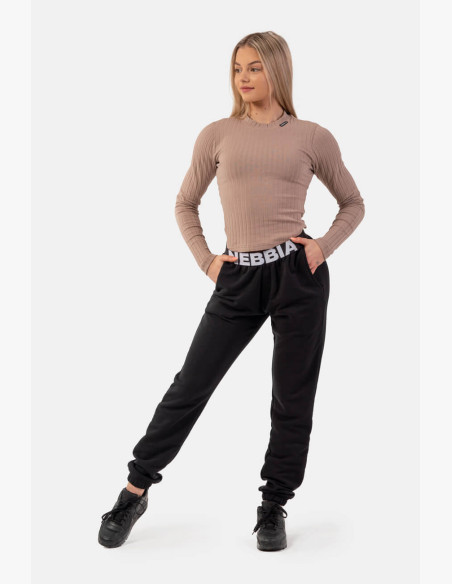 NEBBIA Sweatpants Iconic with NEBBIA elastic waistband black