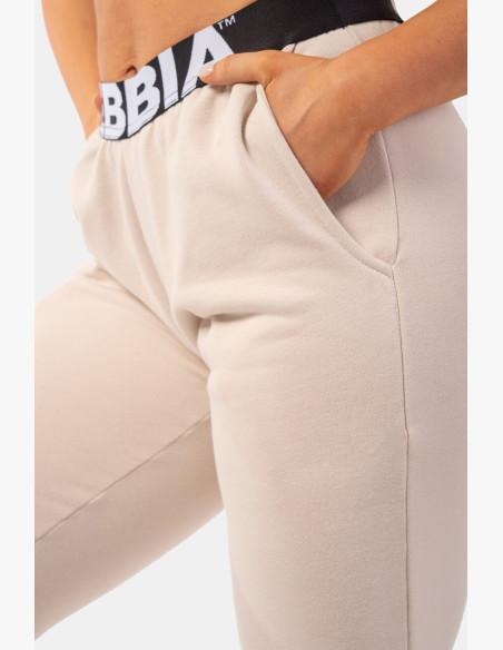 NEBBIA Sweatpants Iconic with NEBBIA elastic waistband beige
