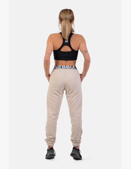 NEBBIA Sweatpants Iconic with NEBBIA elastic waistband beige