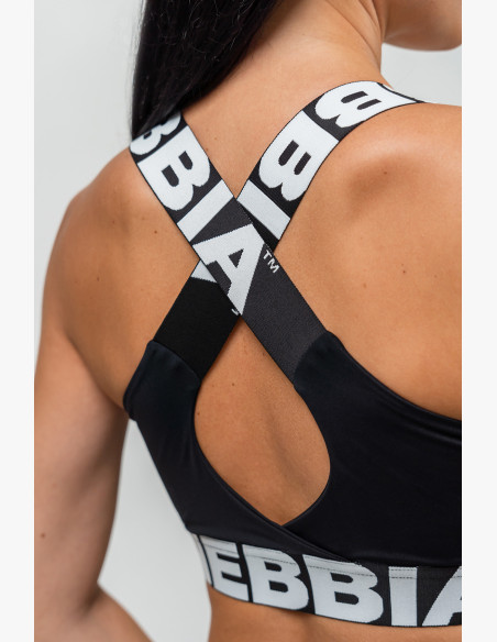 NEBBIA Sports bra with medium support ICONIC black