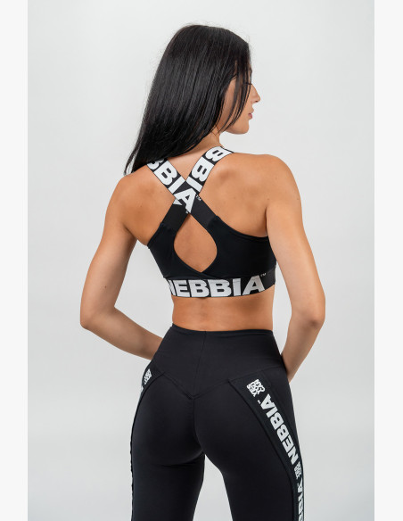 NEBBIA Sports bra with medium support ICONIC black