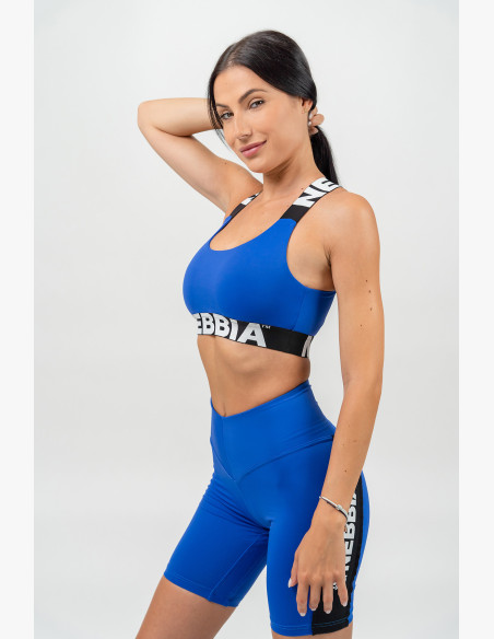 NEBBIA Sports bra with medium support ICONIC blue