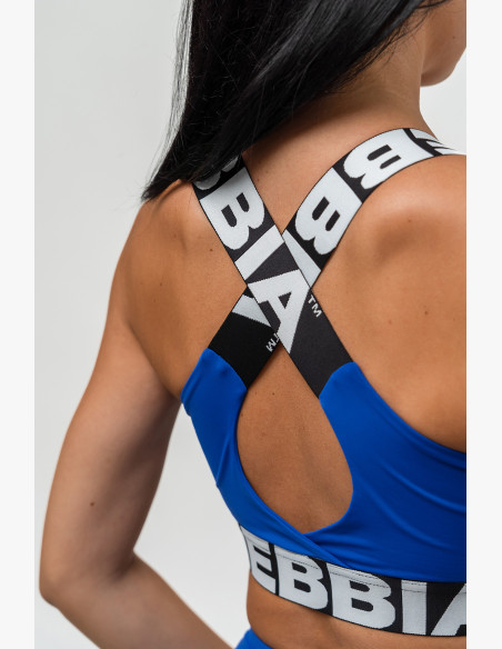 NEBBIA Sports bra with medium support ICONIC blue