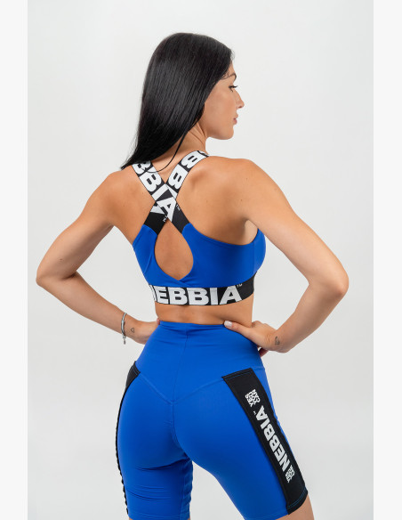 NEBBIA Sports bra with medium support ICONIC blue