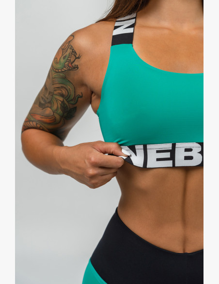 NEBBIA Sports bra with medium support ICONIC green