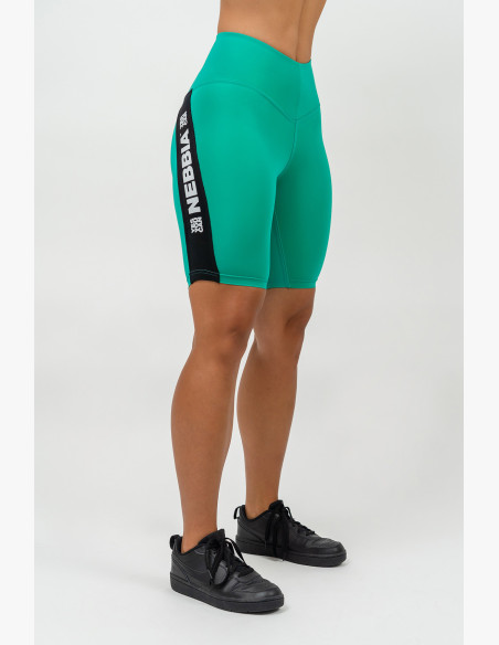 NEBBIA Cycling shorts with high waist ICONIC green
