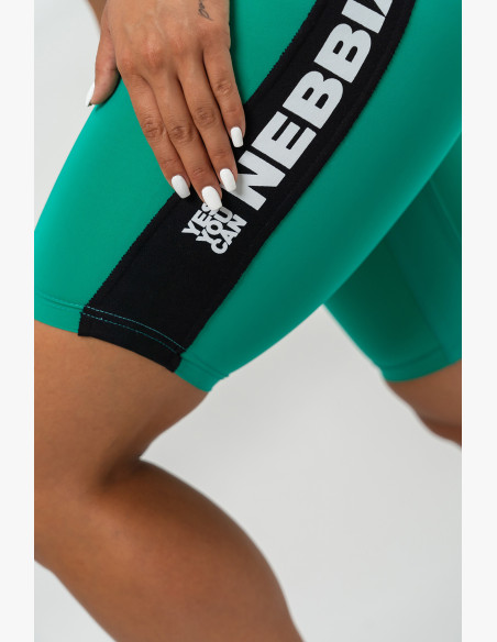 NEBBIA Cycling shorts with high waist ICONIC green