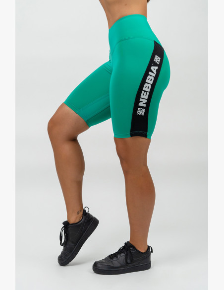 NEBBIA Cycling shorts with high waist ICONIC green