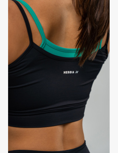 NEBBIA Double layer sports bra FLEX black