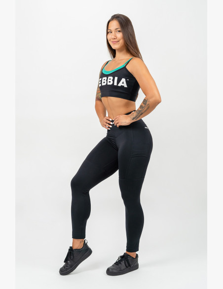 NEBBIA Double layer sports bra FLEX black
