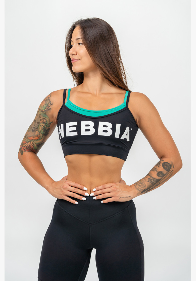 NEBBIA Double layer sports bra FLEX black