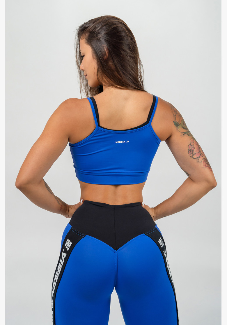 NEBBIA Double layer sports bra FLEX blue