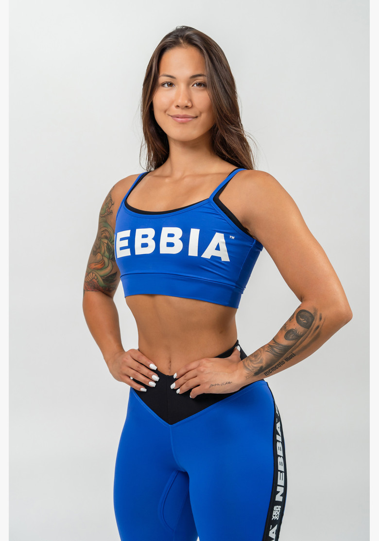 NEBBIA Double layer sports bra FLEX blue