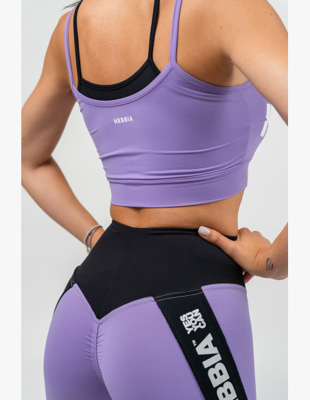 NEBBIA Double layer sports bra FLEX lilac