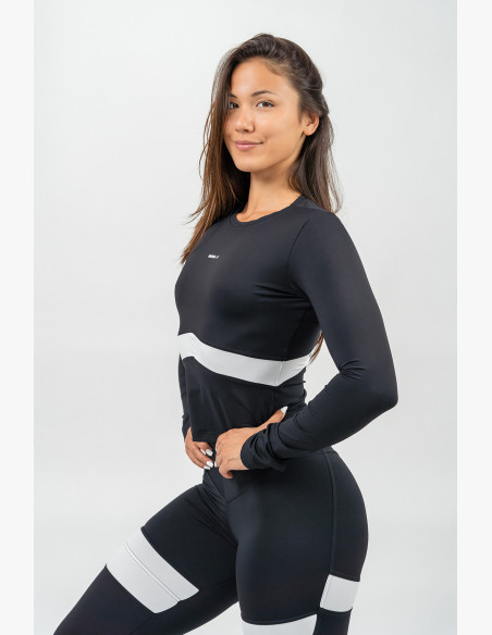 NEBBIA Black long sleeve top TRUE HERO