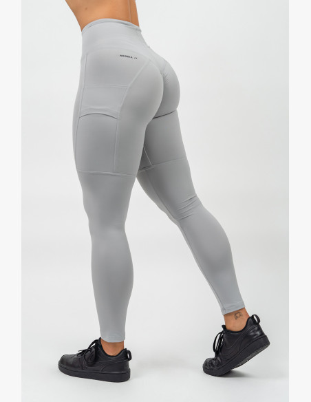 NEBBIA LEG DAY GOALS high waisted leggings grey
