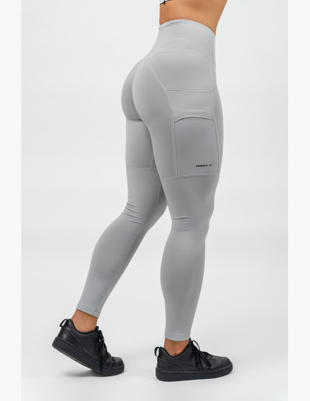 NEBBIA LEG DAY GOALS high waisted leggings grey