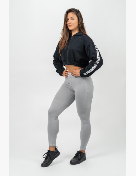 NEBBIA Crop hoodie ICONIC black