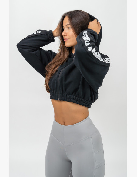 NEBBIA Crop hoodie ICONIC black